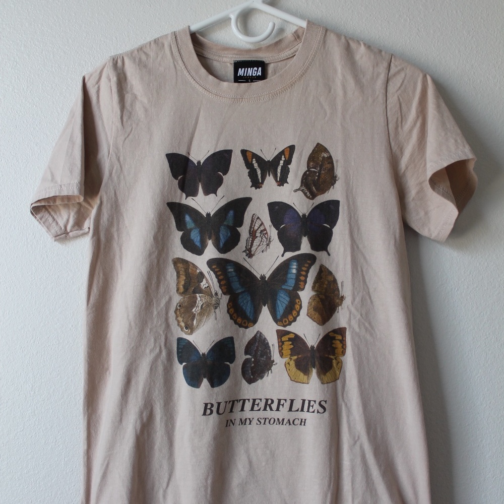 Tan Butterflies Tee
